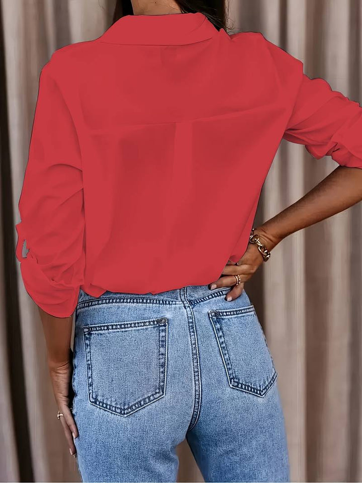 Relaxed V-Neck Blouse for Spring