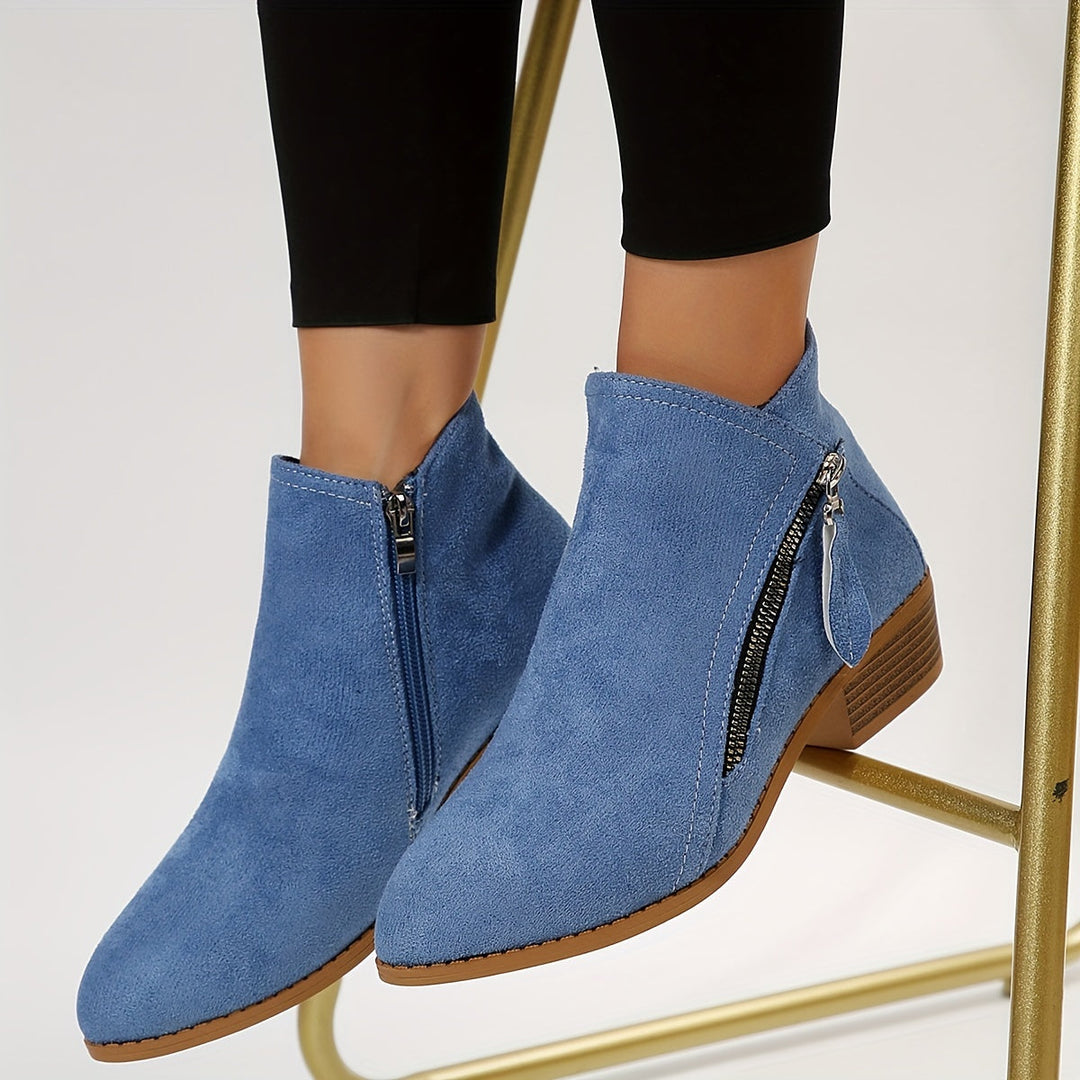 Seren - elegant pointed ankle boots with heel and zipper