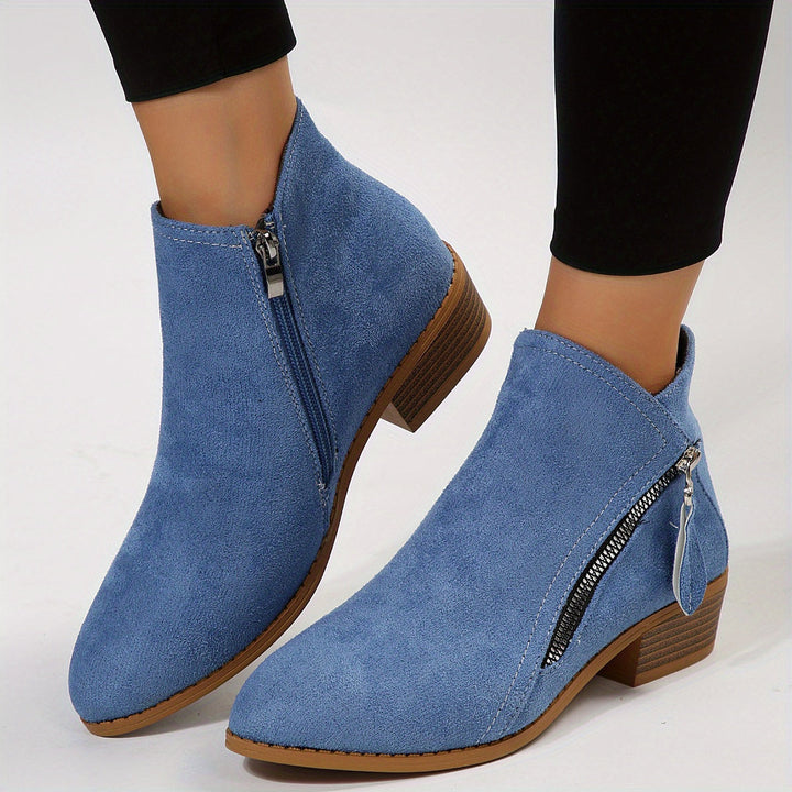 Seren - elegant pointed ankle boots with heel and zipper