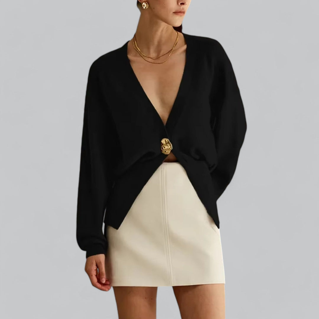 Women’s v-neck button knitted cardigan