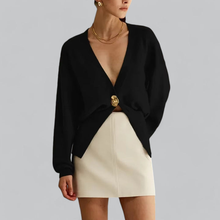 Women’s v-neck button knitted cardigan