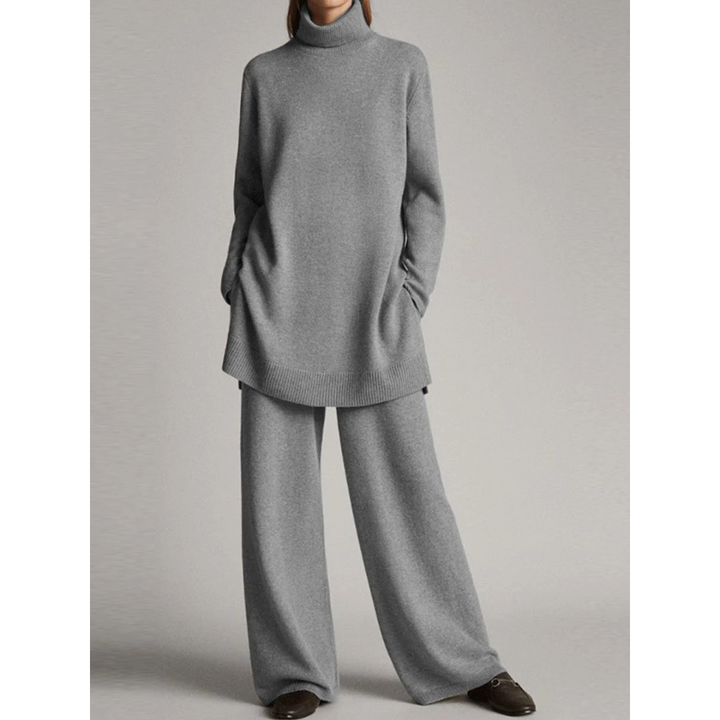 Women's Plus Size Turtleneck Sweater Set