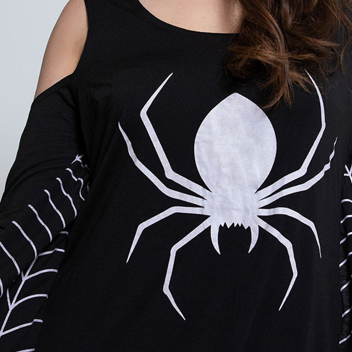 Mini Halloween Dress with Spider Print