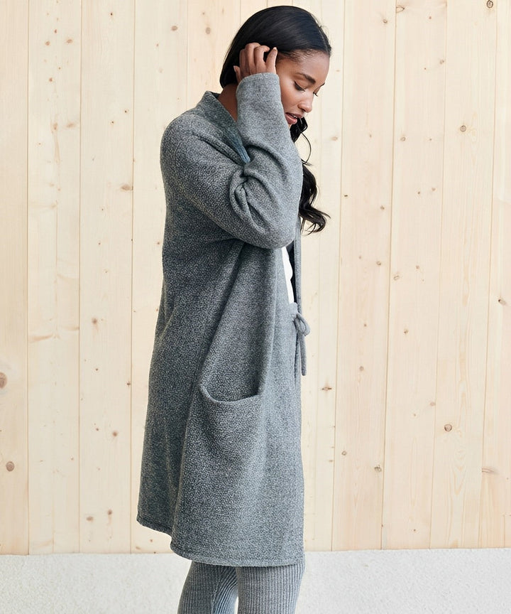 Women's minimalist open-front cardigan