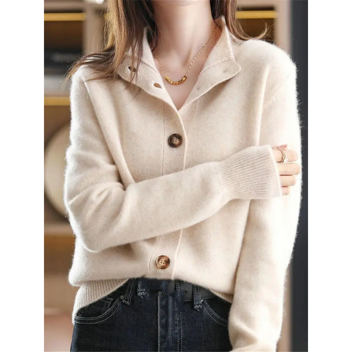 Women's button-up fuzzy cardigan