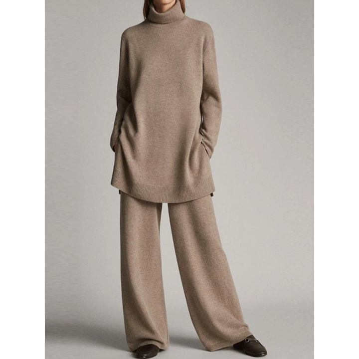 Women's Plus Size Turtleneck Sweater Set