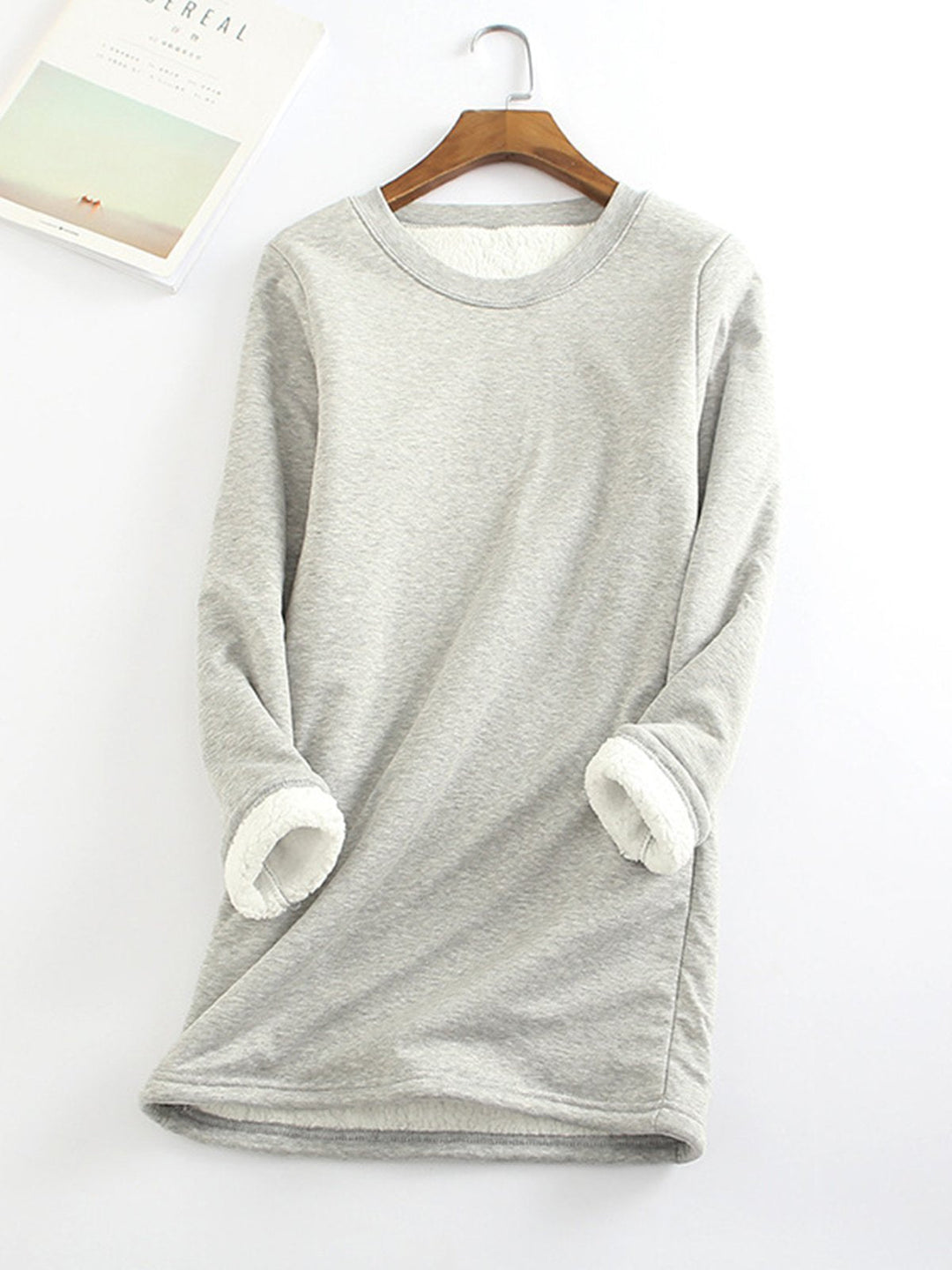 Women's fleece-lined sweatshirt tunic