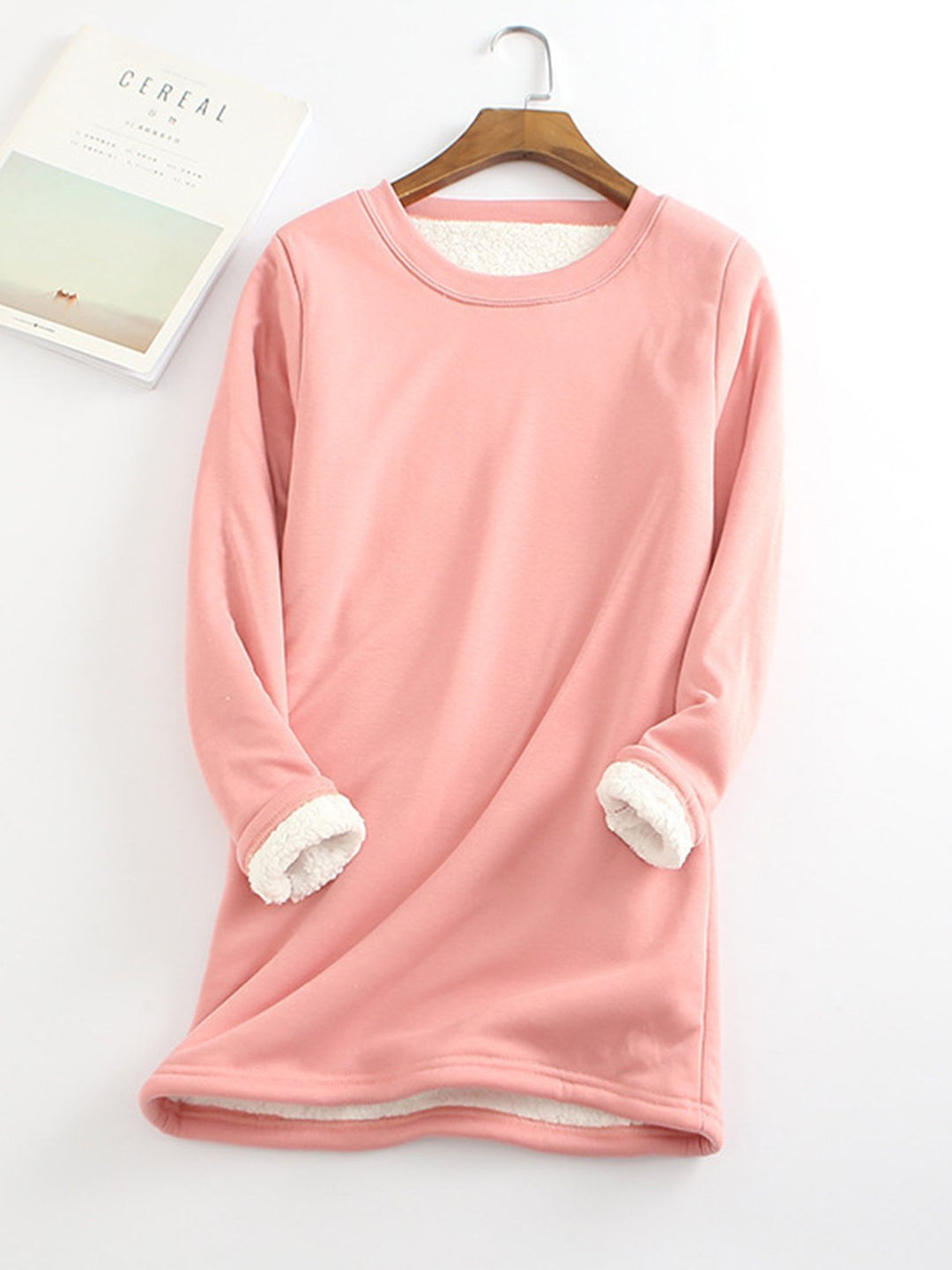 Women's fleece-lined sweatshirt tunic