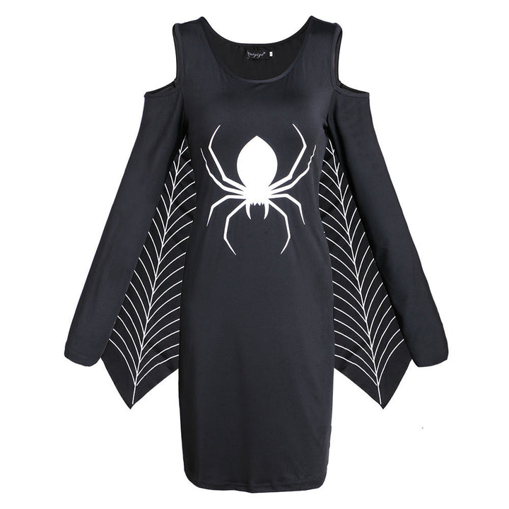 Mini Halloween Dress with Spider Print