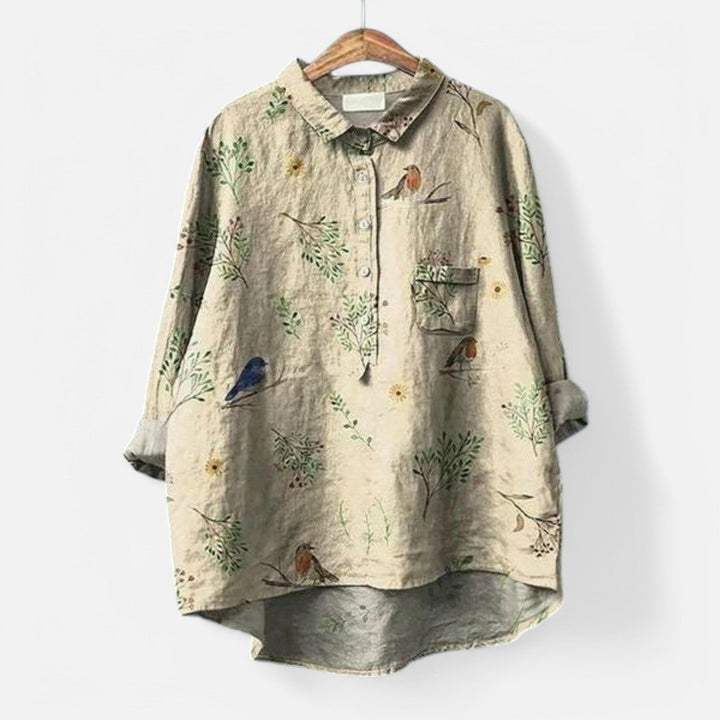 Chic Floral Loose Fit Women's Blouse