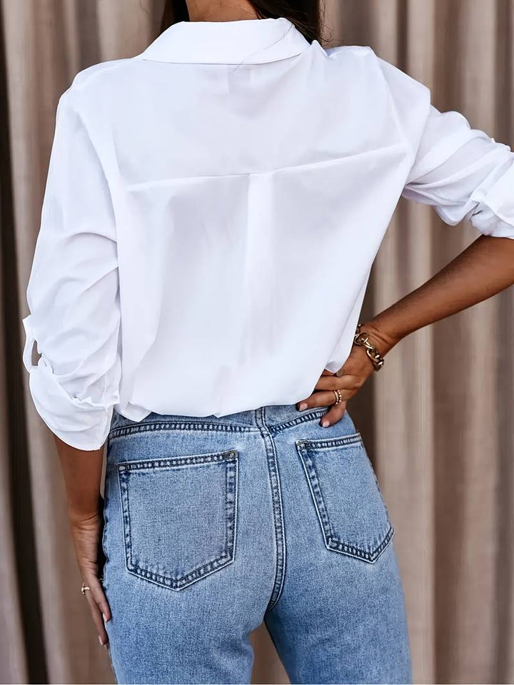 Relaxed V-Neck Blouse for Spring