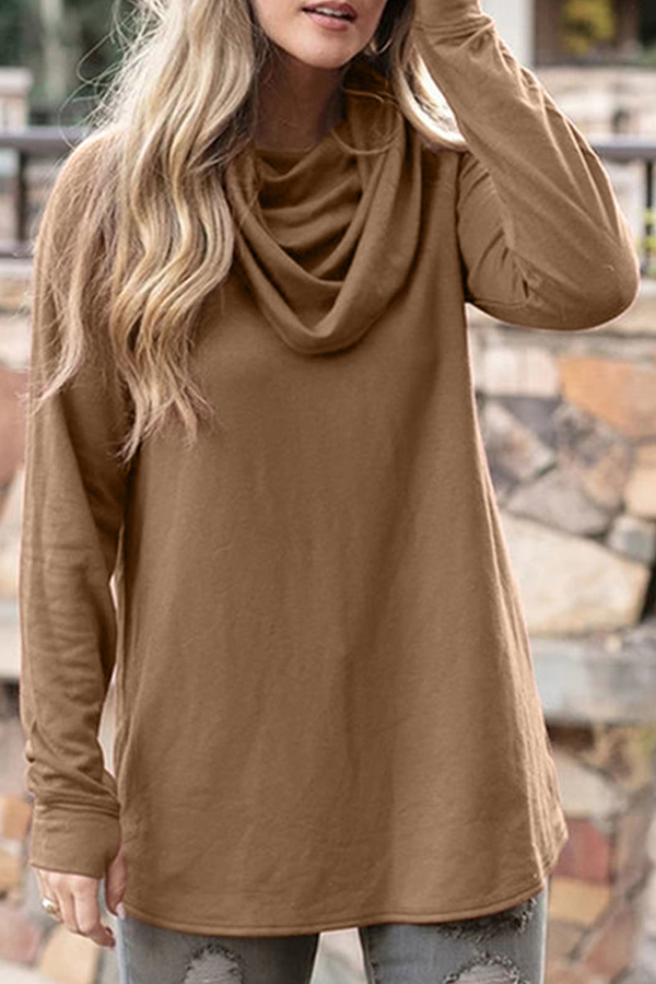 Nancy - Irregular High Collar Loose Top