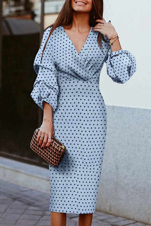 Timeless Polka Dot V-Neck Dress