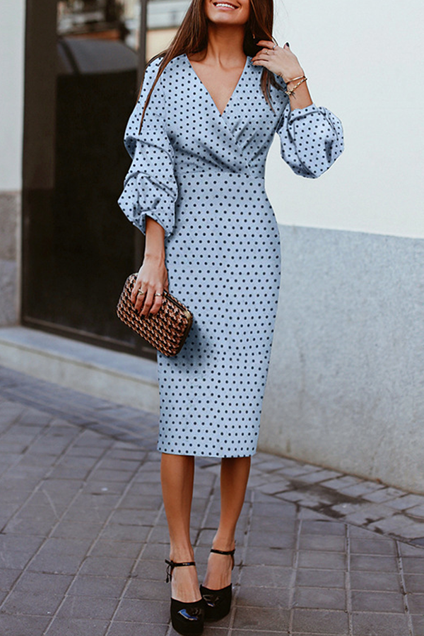 Timeless Polka Dot V-Neck Dress