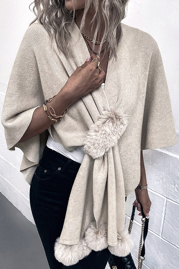Elara - stylish v-neck cape shawl