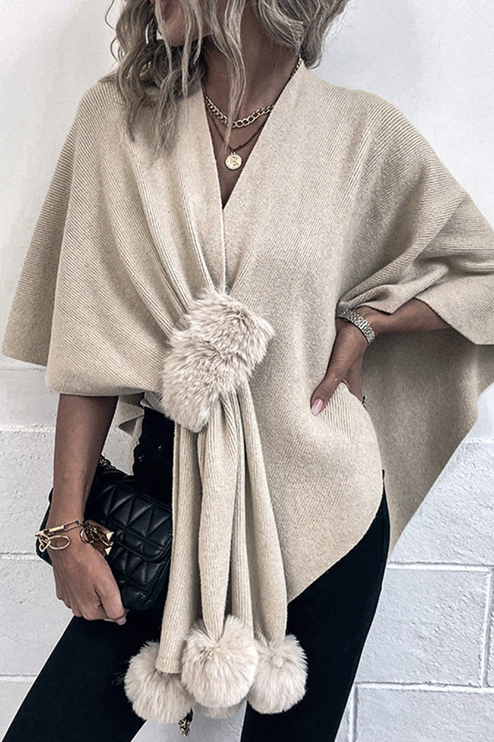 Elara - stylish v-neck cape shawl