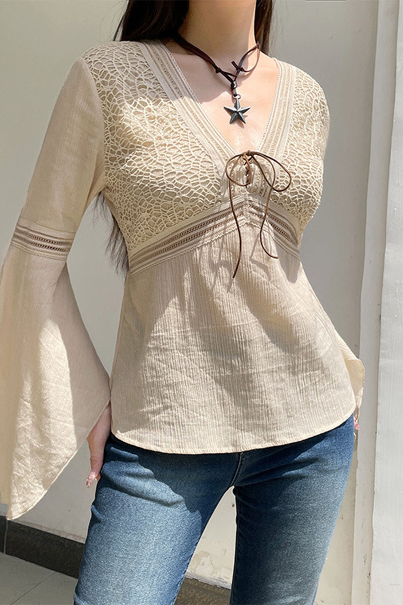 Sally - v-neck longsleeve tops