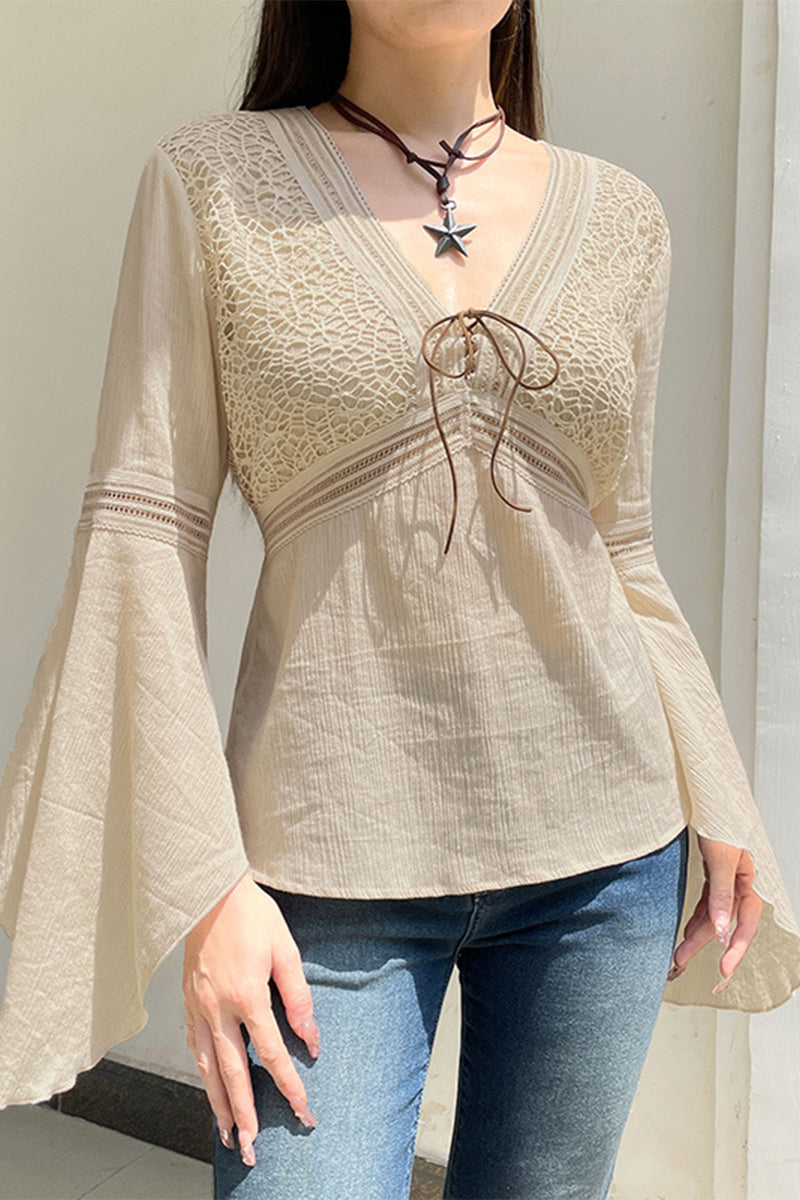 Sally - v-neck longsleeve tops