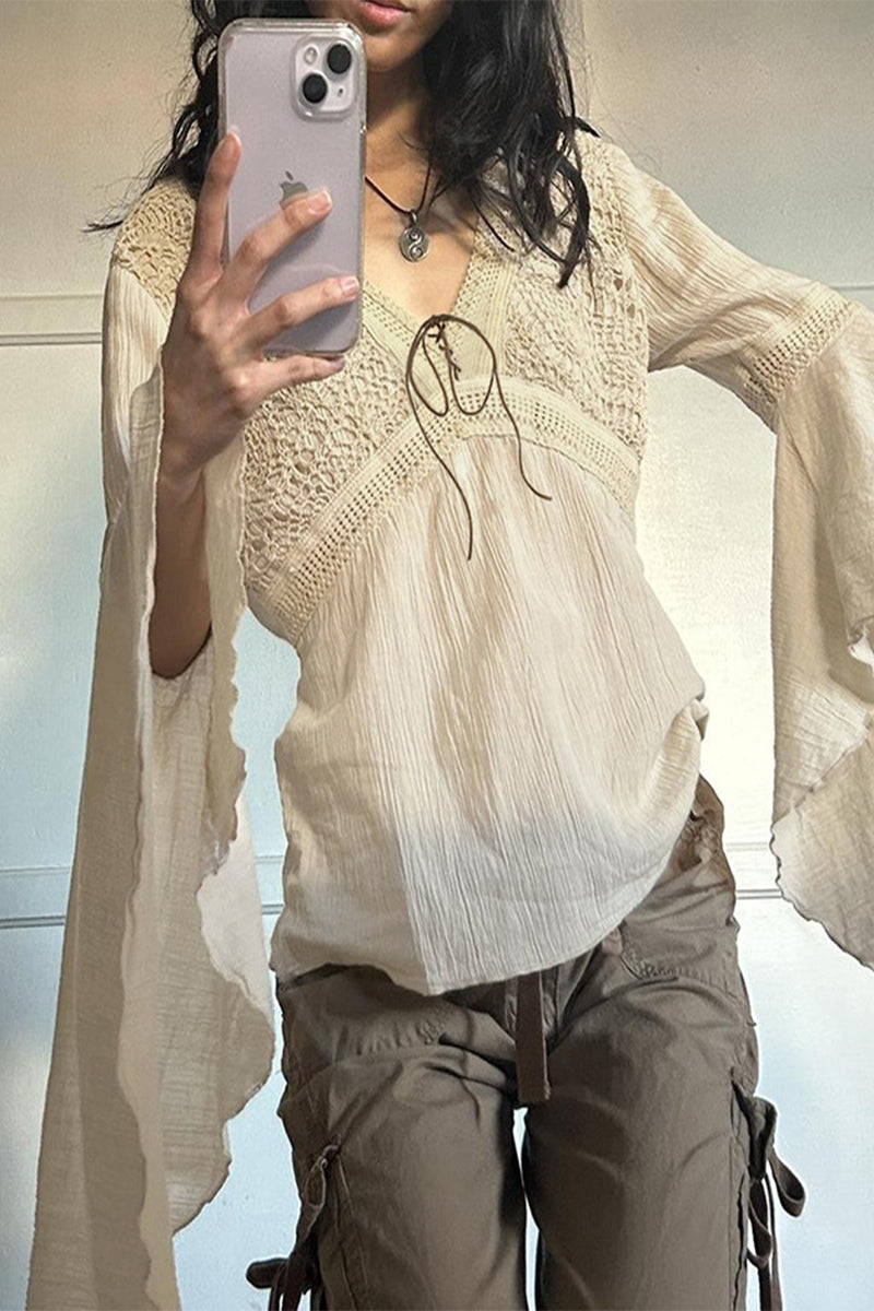 Sally - v-neck longsleeve tops