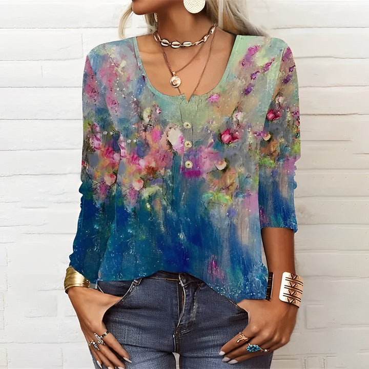 Floral Long Sleeve Tee for Women