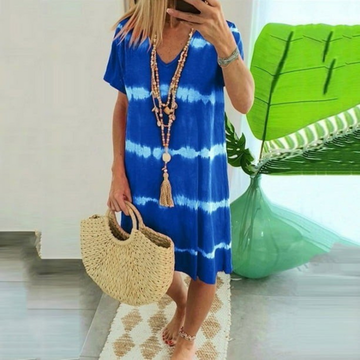 Casual Tie-Dye Dress with Relaxed Fit