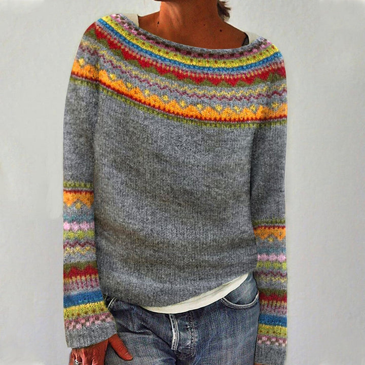 Women's Knitted Sweater - Soft Chunky Knit - Relaxed Fit - Vintage Cable Pattern