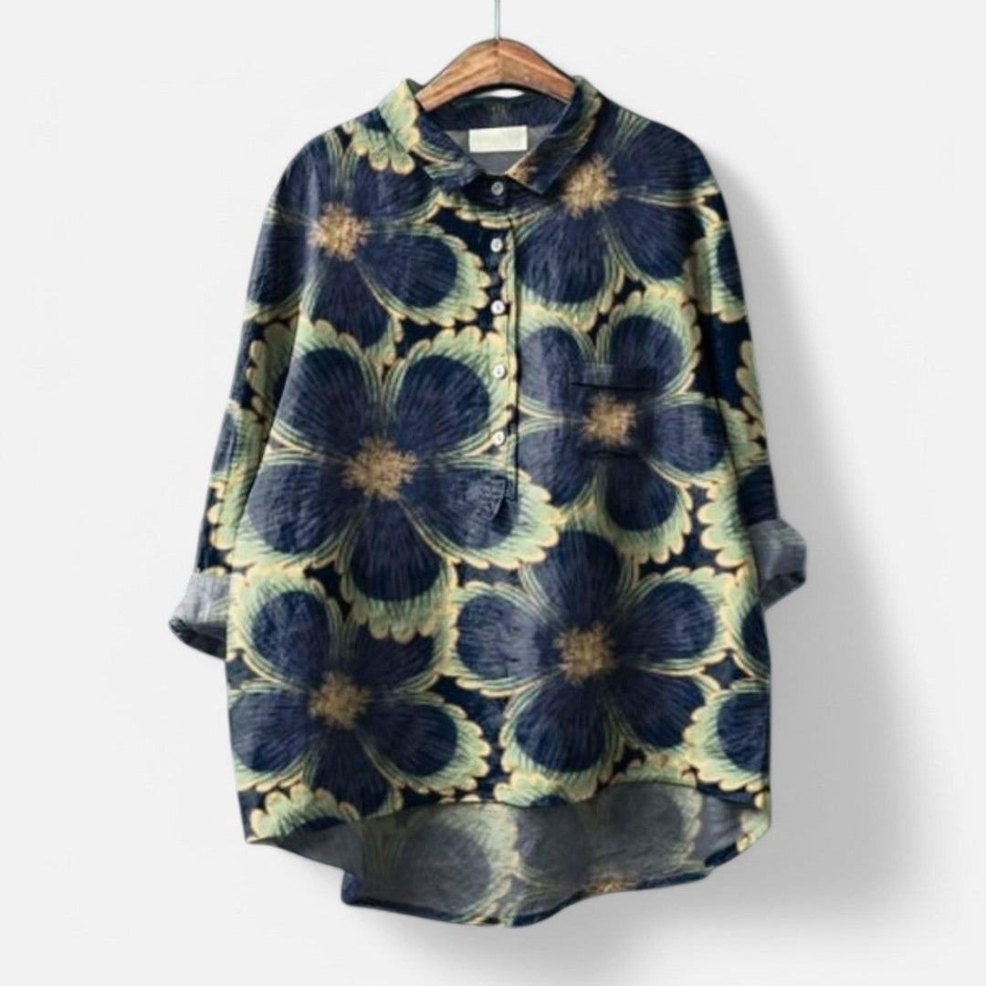 Chic Floral Loose Fit Women's Blouse