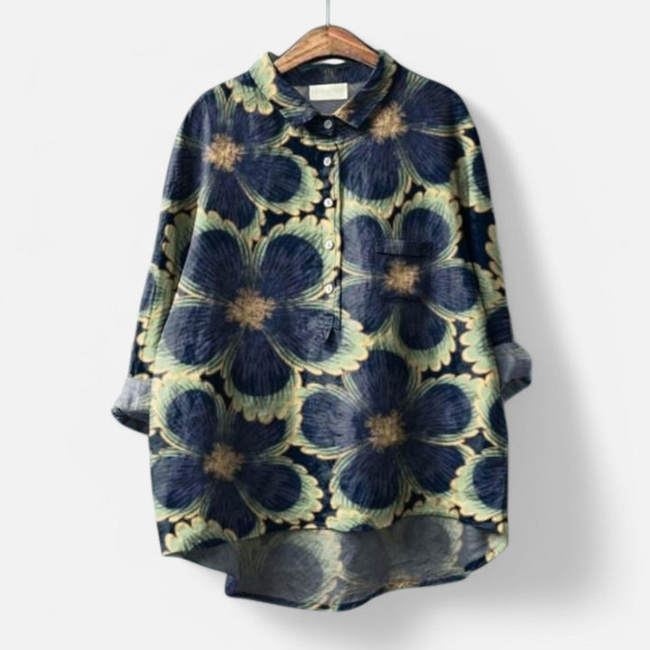 Chic Floral Loose Fit Women's Blouse