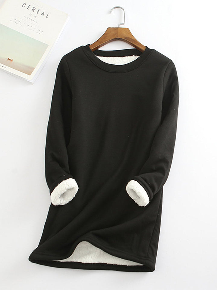 Women's fleece-lined sweatshirt tunic