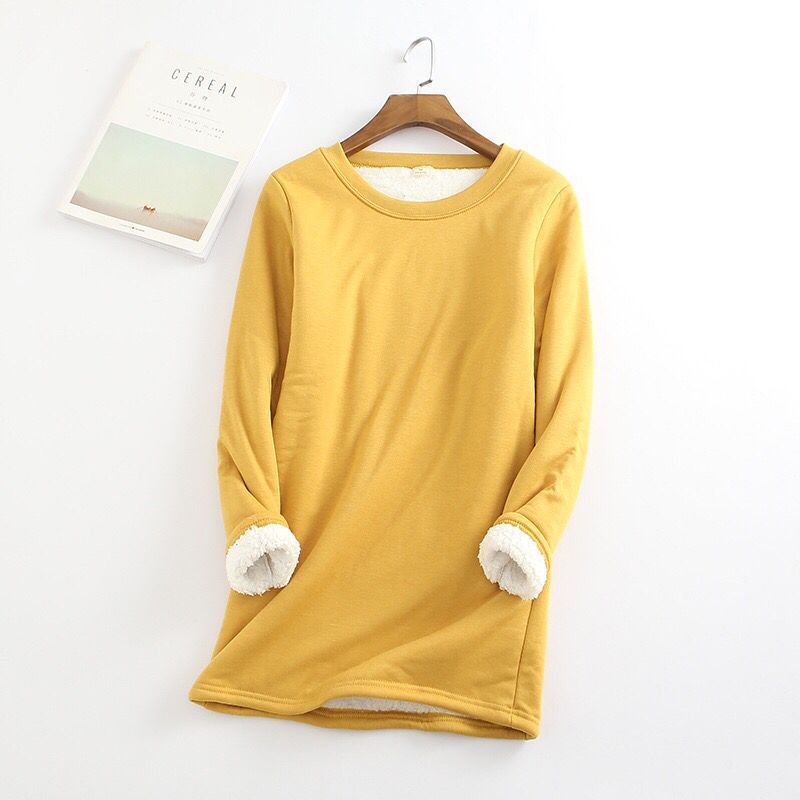Women's fleece-lined sweatshirt tunic