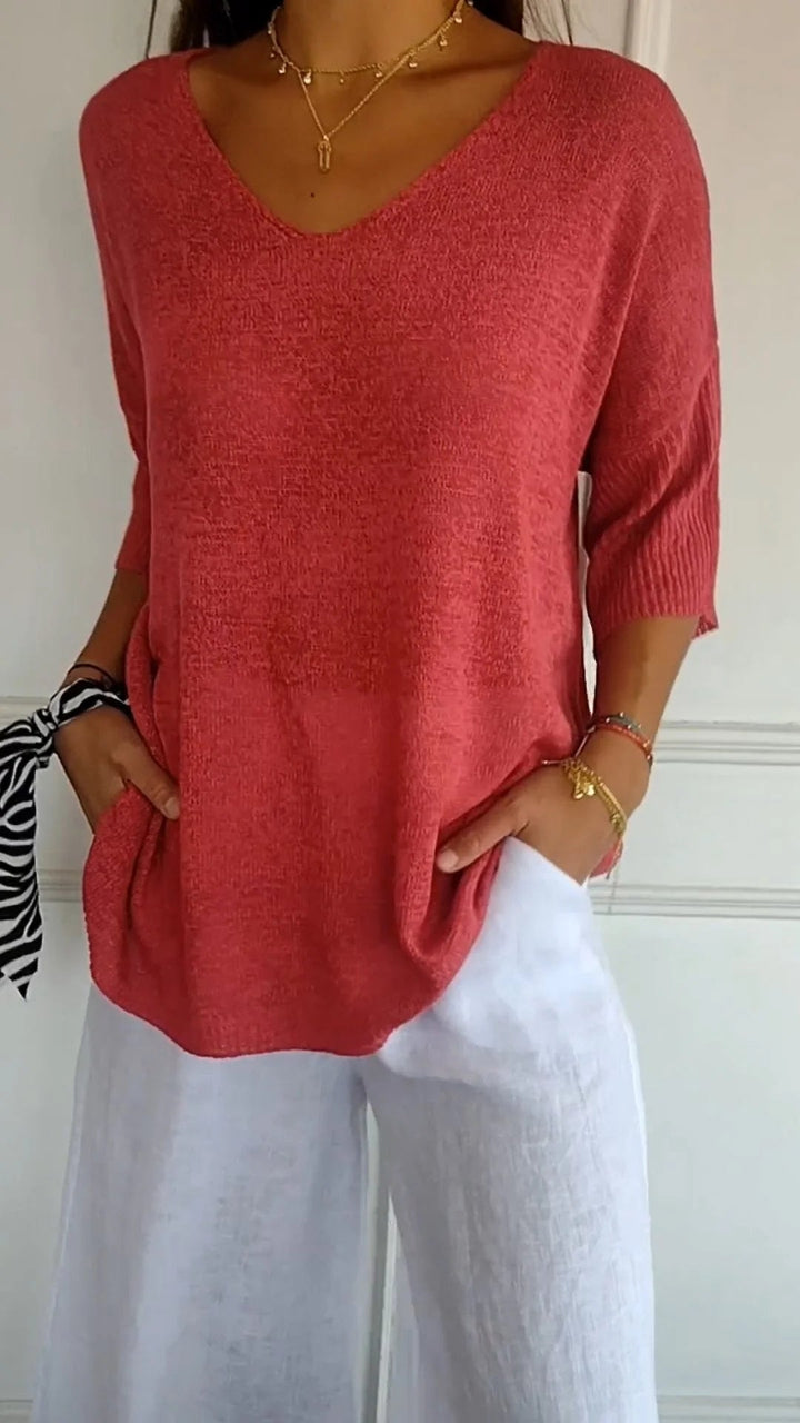 Women's lightweight knit tunic for relaxed elegance