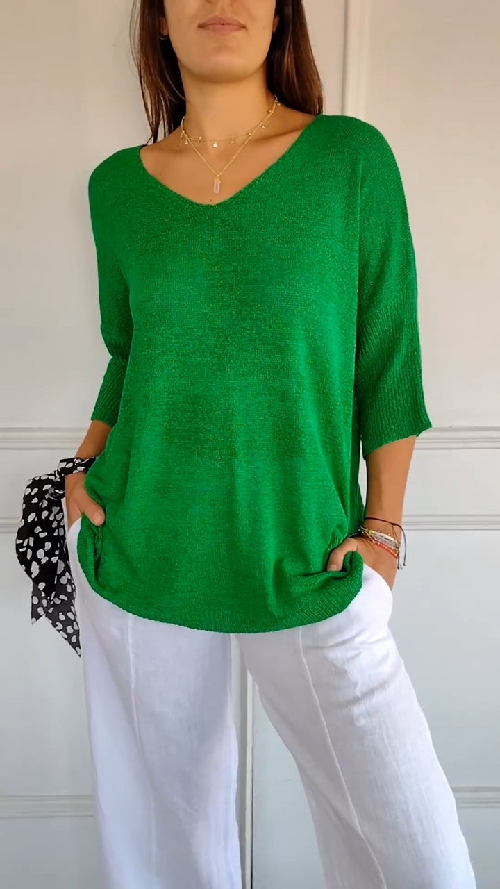 Women's lightweight knit tunic for relaxed elegance