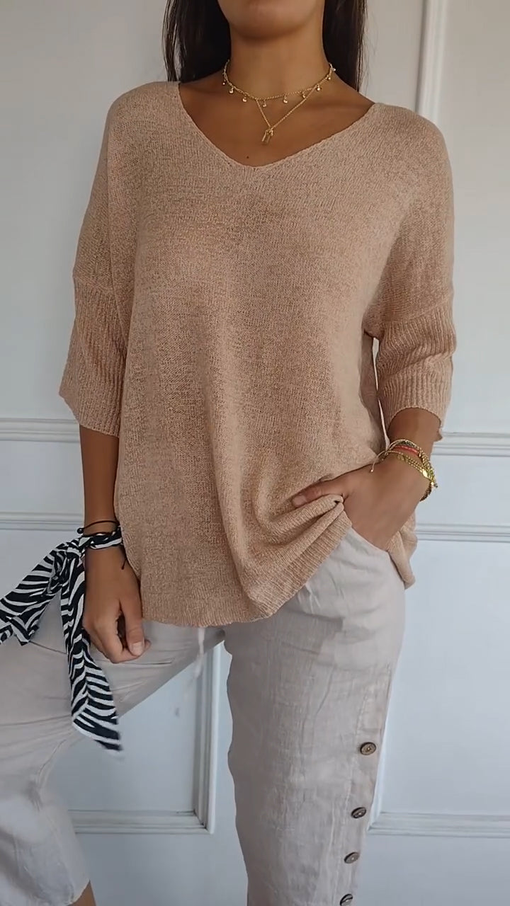Women's lightweight knit tunic for relaxed elegance