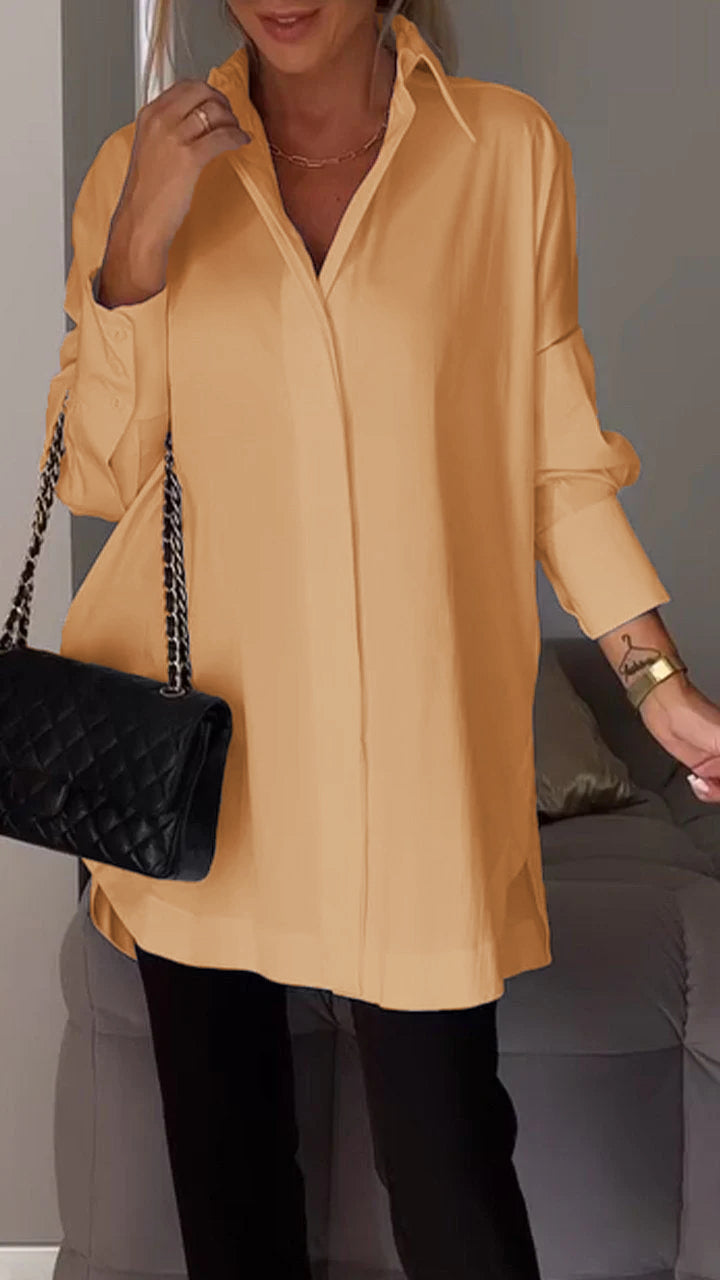 Women's oversized button-up shirt plain