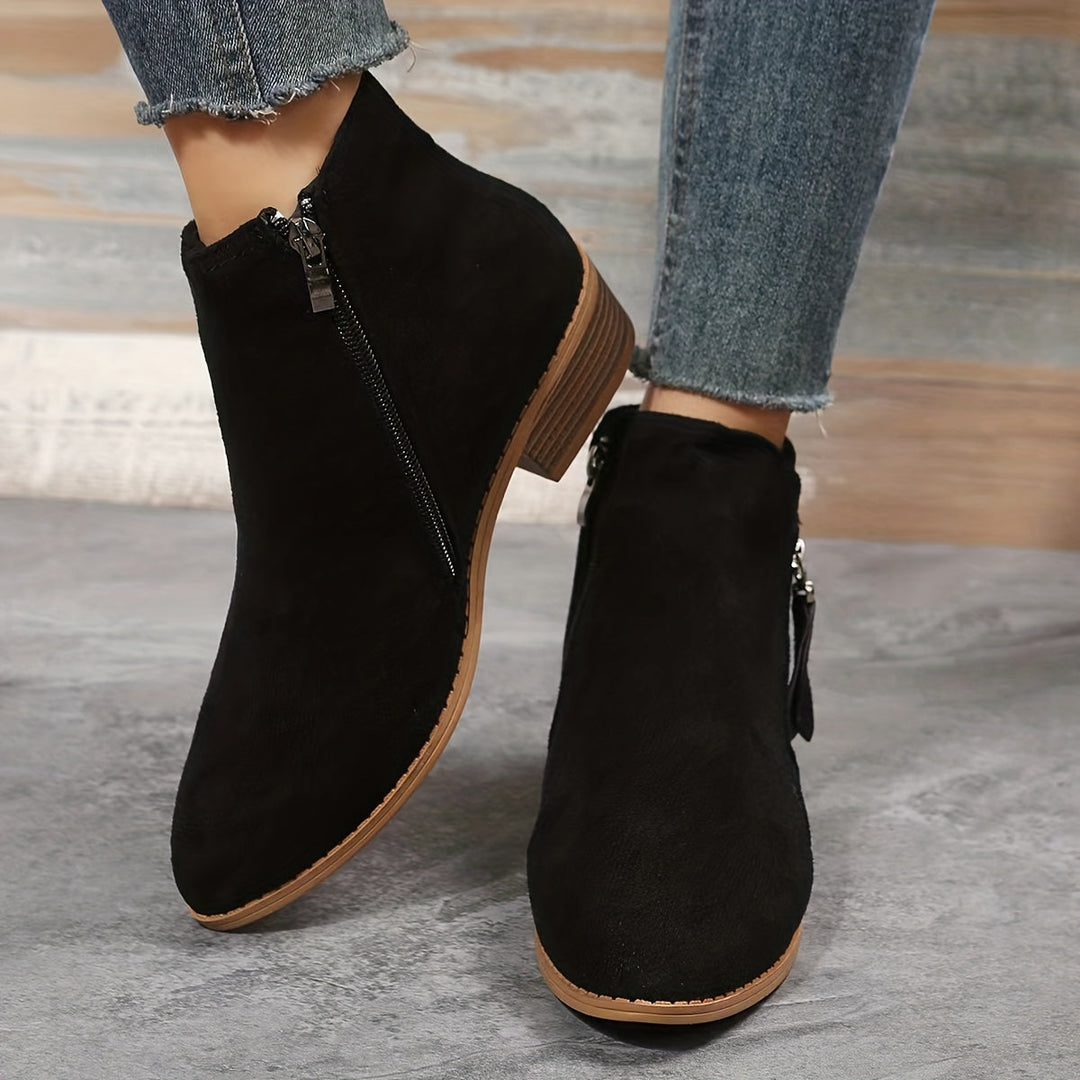Seren - elegant pointed ankle boots with heel and zipper