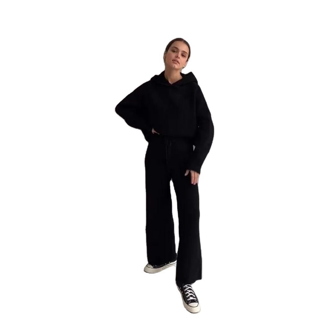 Cozy Women's Knit Hooded Lounge Set