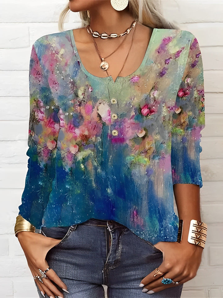 Floral Long Sleeve Tee for Women