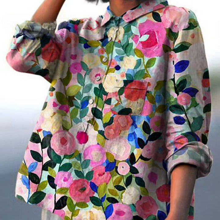 Chic Floral Loose Fit Women's Blouse