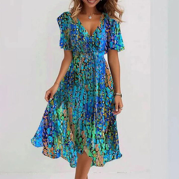 Elegant Floral Midi Dress for Women
