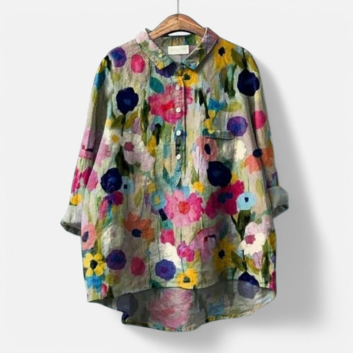 Chic Floral Loose Fit Women's Blouse