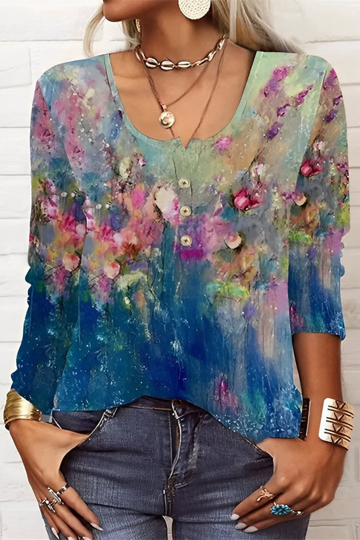 Floral Long Sleeve Tee for Women