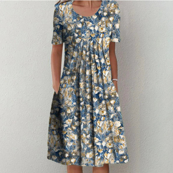 Elegant Floral Dress with Handy Pockets