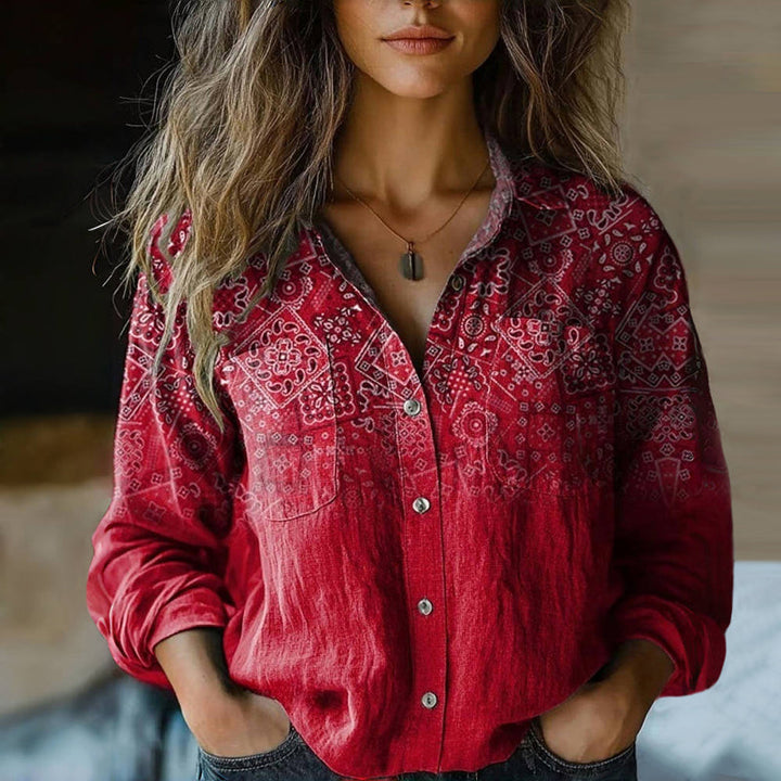 Vintage-Inspired Floral Print Blouse