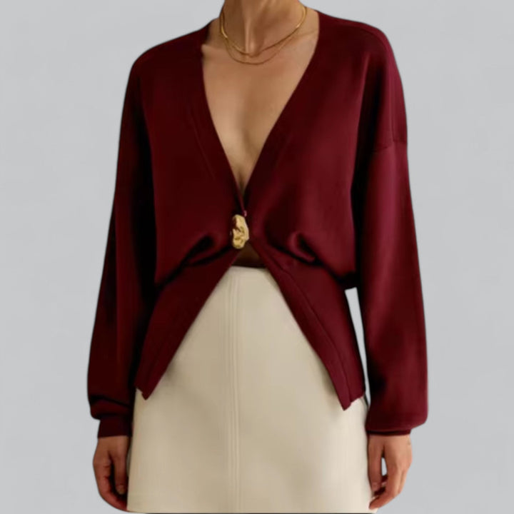 Women’s v-neck button knitted cardigan