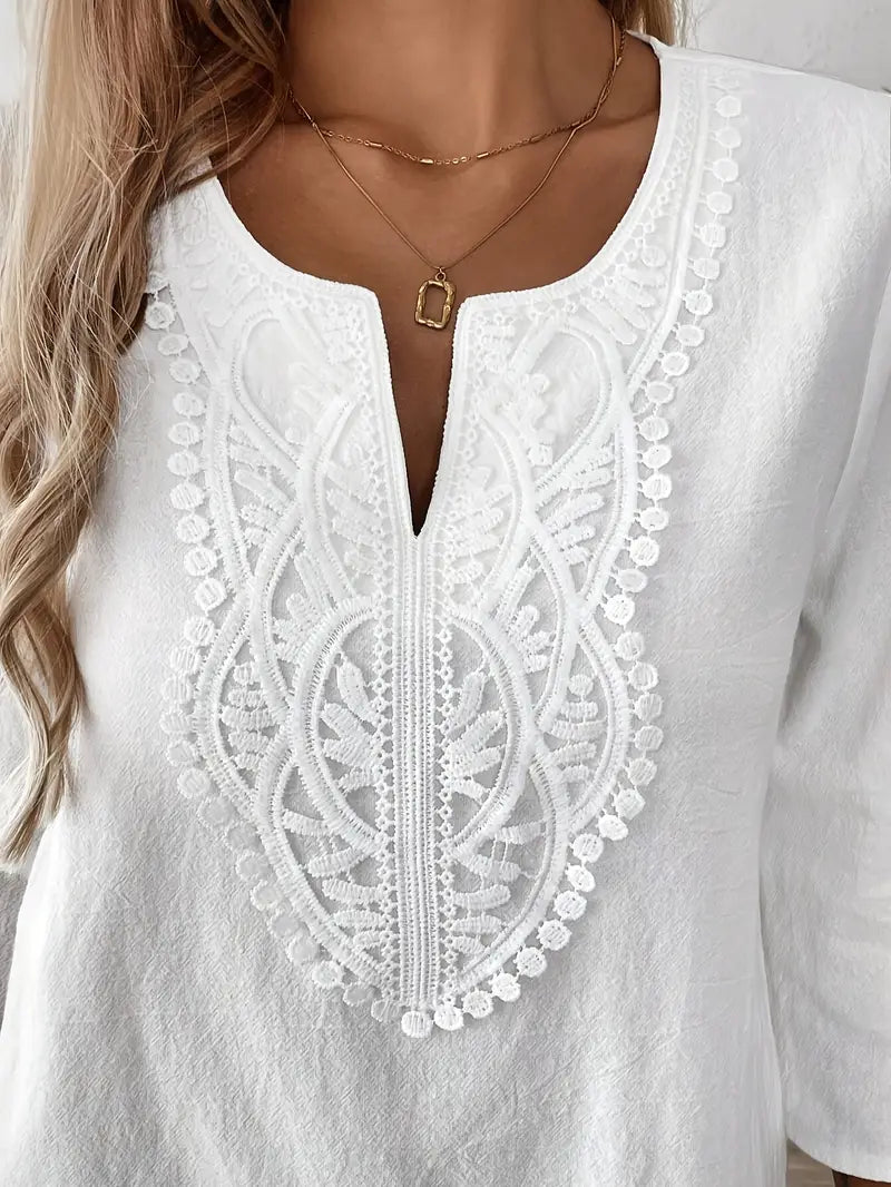Elegant Vintage-Inspired White Blouse