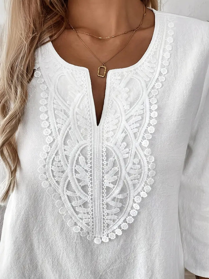Elegant Vintage-Inspired White Blouse