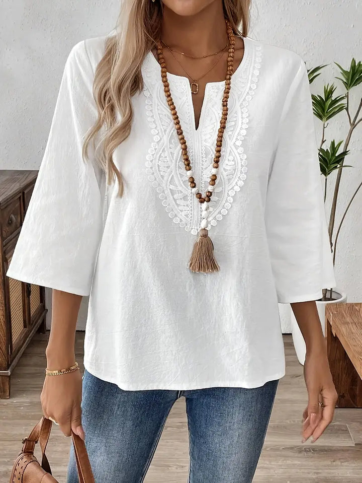 Elegant Vintage-Inspired White Blouse