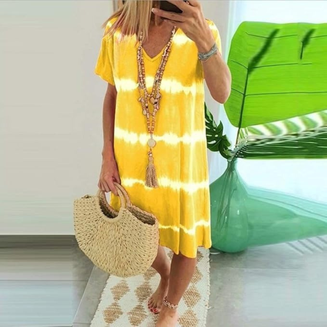 Casual Tie-Dye Dress with Relaxed Fit