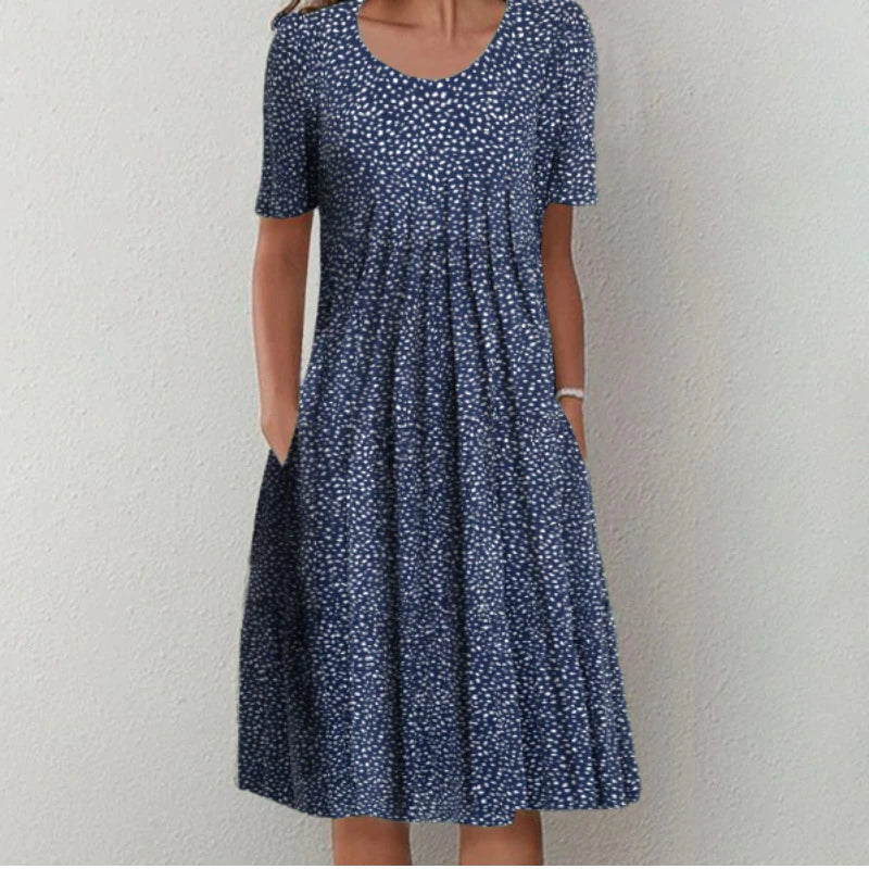 Elegant Floral Dress with Handy Pockets