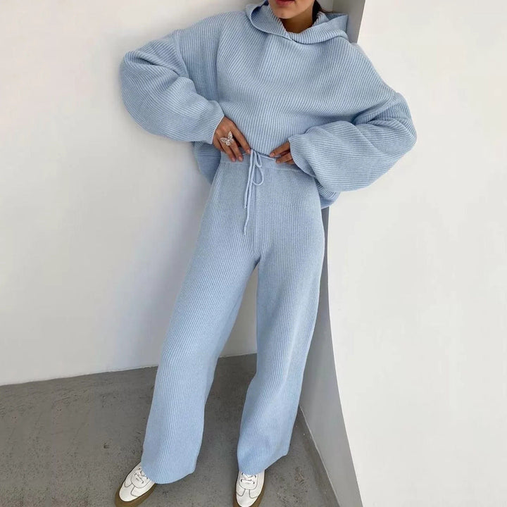 Cozy Women's Knit Hooded Lounge Set